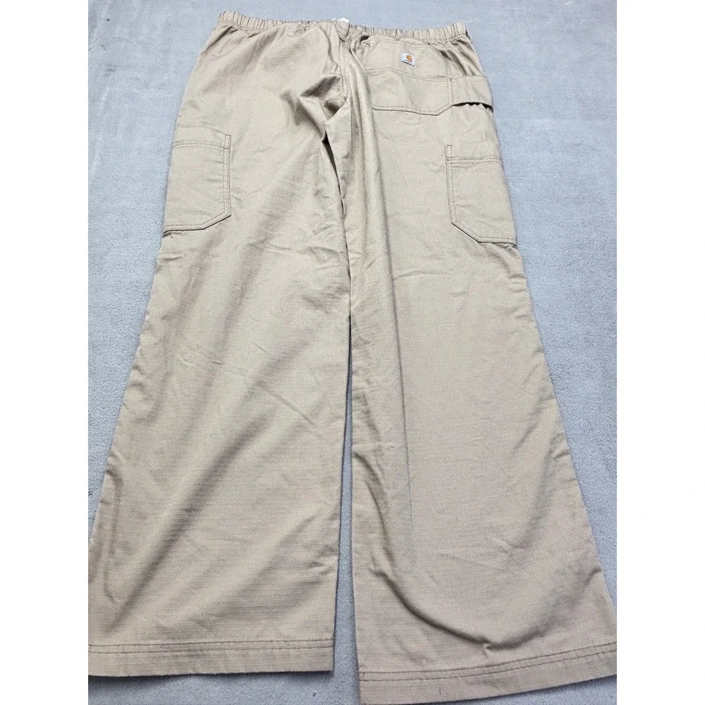 Carhartt Mens Ripstop Cargo Pants Tan Khaki Wide Leg Elastic Waist C54108 Large